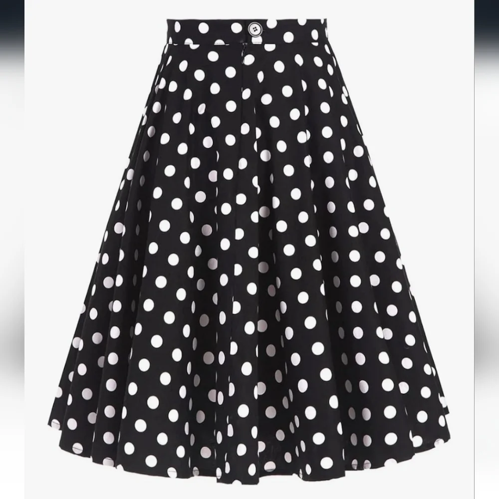 Polka Dot Flare Skirt - Black and White NWT